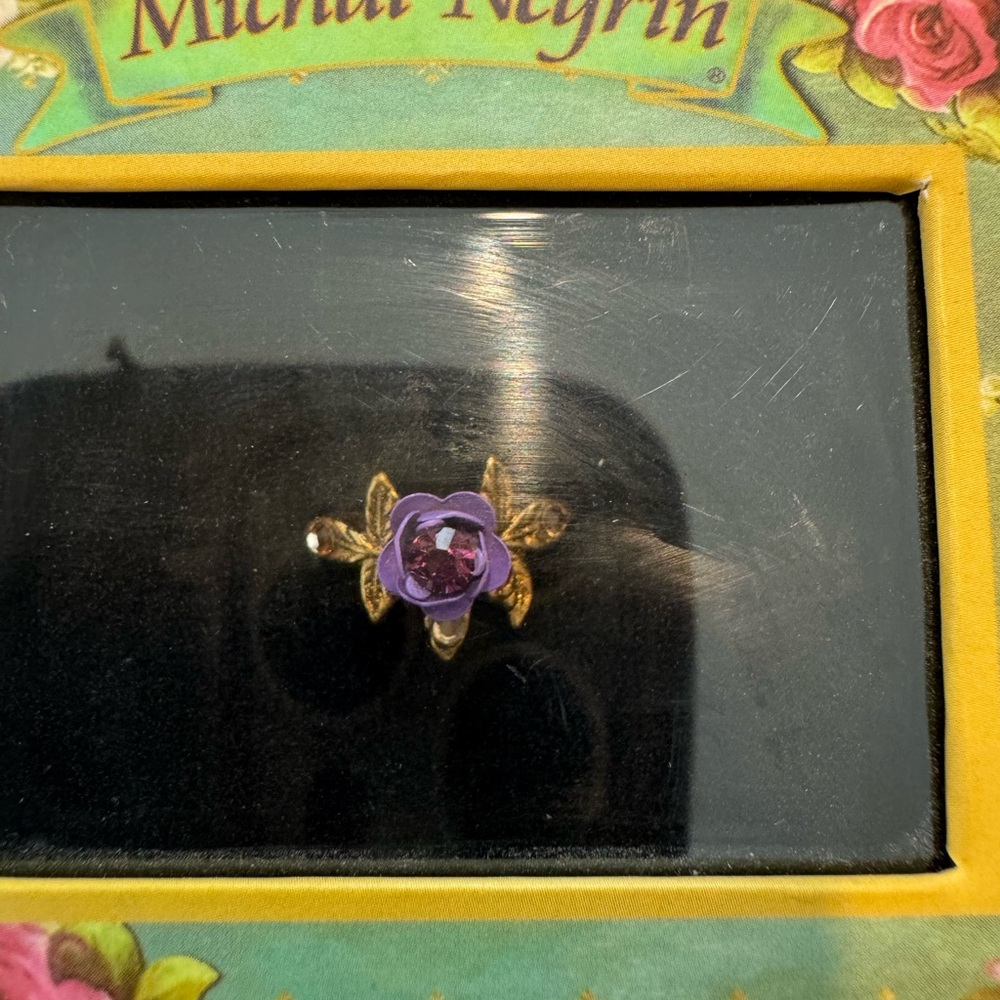 Michal Negrin Gold Ring with Purple Gem
